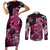 Breast Cancer Mermaid Polynesia Couples Matching Short Sleeve Bodycon Dress and Long Sleeve Button Shirt Faith Hope Love