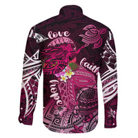 Breast Cancer Mermaid Polynesia Family Matching Mermaid Dress and Hawaiian Shirt Faith Hope Love