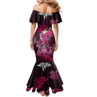 Breast Cancer Mermaid Polynesia Family Matching Mermaid Dress and Hawaiian Shirt Faith Hope Love