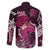 Breast Cancer Mermaid Polynesia Family Matching Off The Shoulder Long Sleeve Dress and Hawaiian Shirt Faith Hope Love