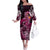 Breast Cancer Mermaid Polynesia Family Matching Off The Shoulder Long Sleeve Dress and Hawaiian Shirt Faith Hope Love