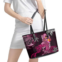 Breast Cancer Mermaid Polynesia Leather Tote Bag Faith Hope Love