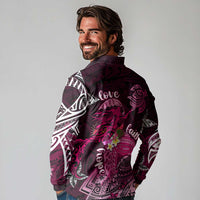 Breast Cancer Mermaid Polynesia Long Sleeve Polo Shirt Faith Hope Love