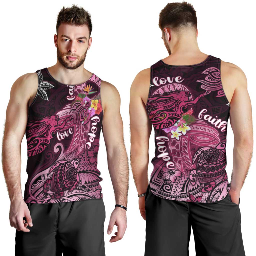 Breast Cancer Mermaid Polynesia Men Tank Top Faith Hope Love