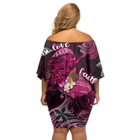Breast Cancer Mermaid Polynesia Off Shoulder Short Dress Faith Hope Love