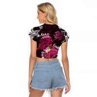 Breast Cancer Mermaid Polynesia Raglan Cropped T Shirt Faith Hope Love