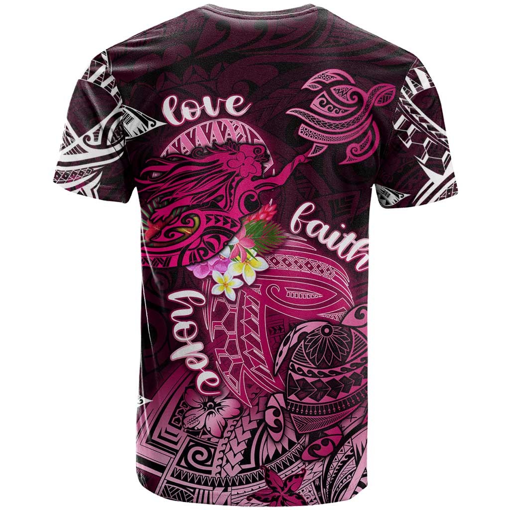 Breast Cancer Mermaid Polynesia T Shirt Faith Hope Love