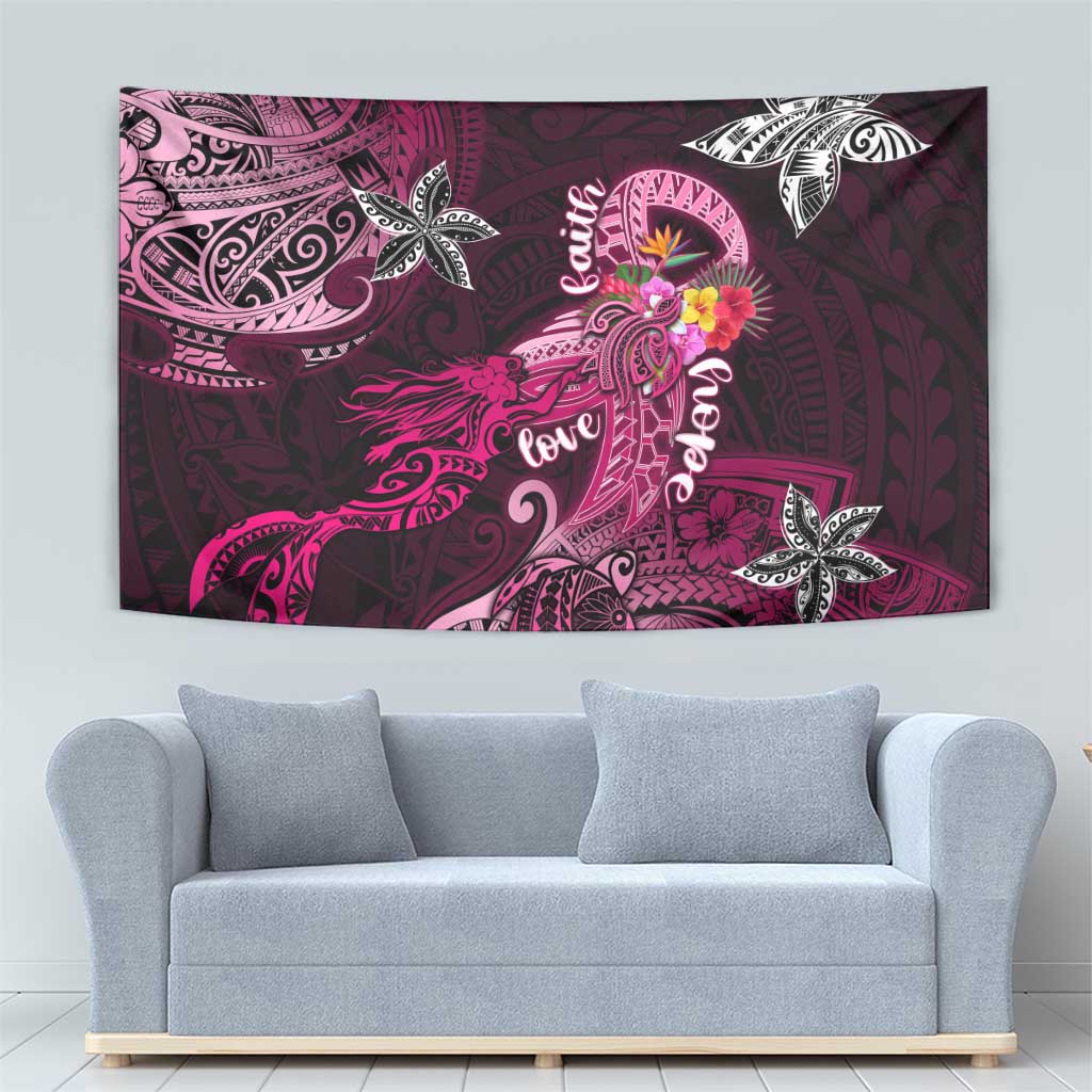 Breast Cancer Mermaid Polynesia Tapestry Faith Hope Love