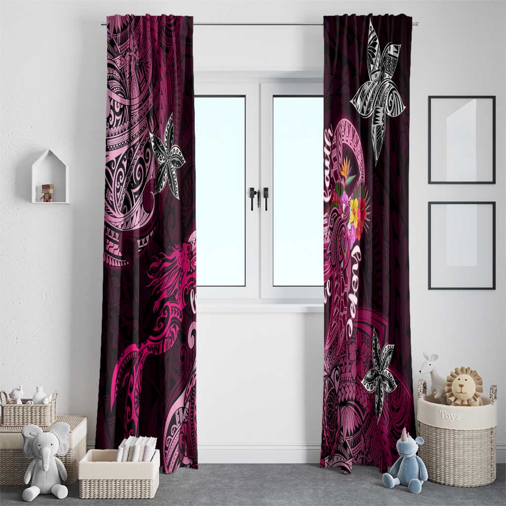 Breast Cancer Mermaid Polynesia Window Curtain Faith Hope Love