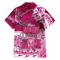 Breast Cancer Awareness Hawaii Family Matching Summer Maxi Dress and Hawaiian Shirt Polynesia Girl Nobody Fights Alone