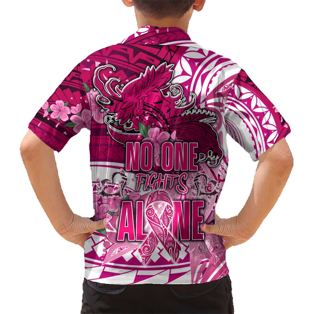 Breast Cancer Awareness Hawaii Hawaiian Shirt Polynesia Girl Nobody Fights Alone