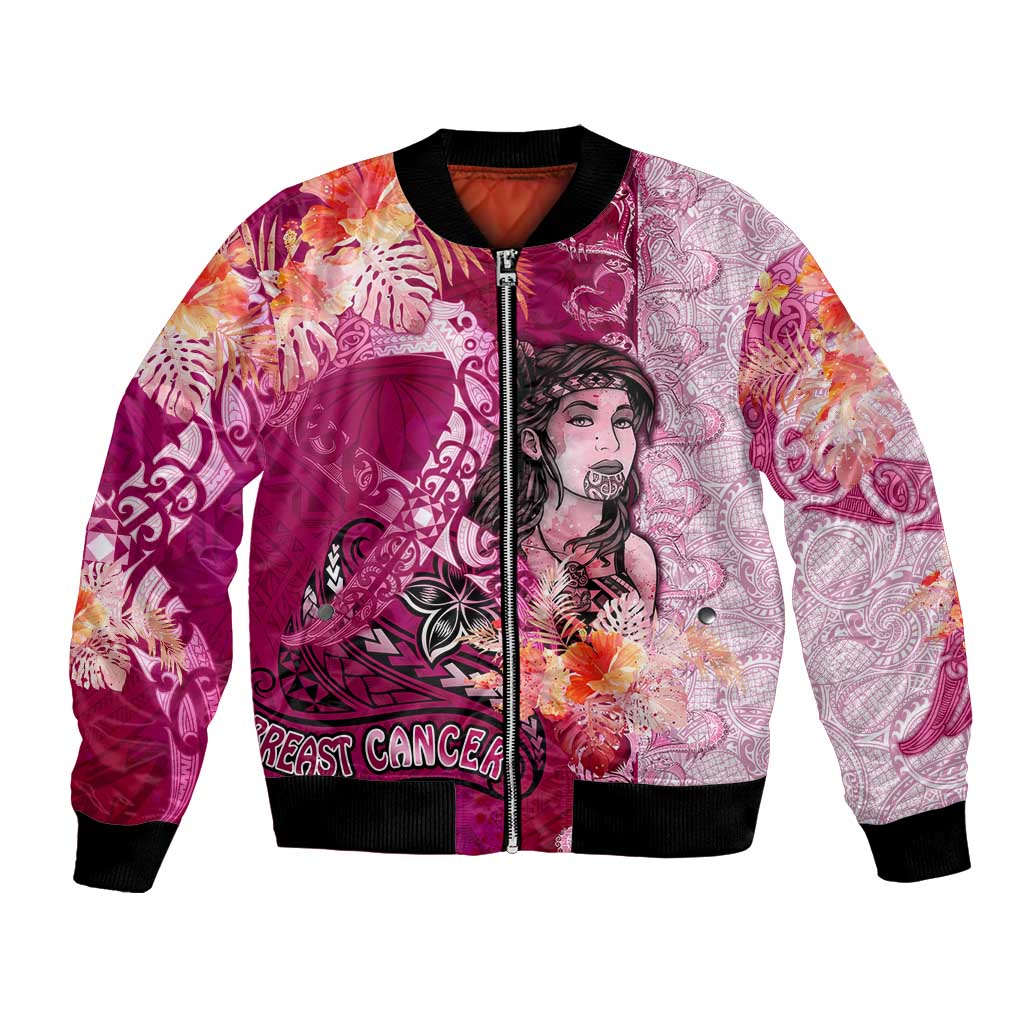 Breast Cancer New Zealand Bomber Jacket Maori Aotearoa Girl Pink Out