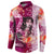 Breast Cancer New Zealand Button Sweatshirt Maori Aotearoa Girl Pink Out
