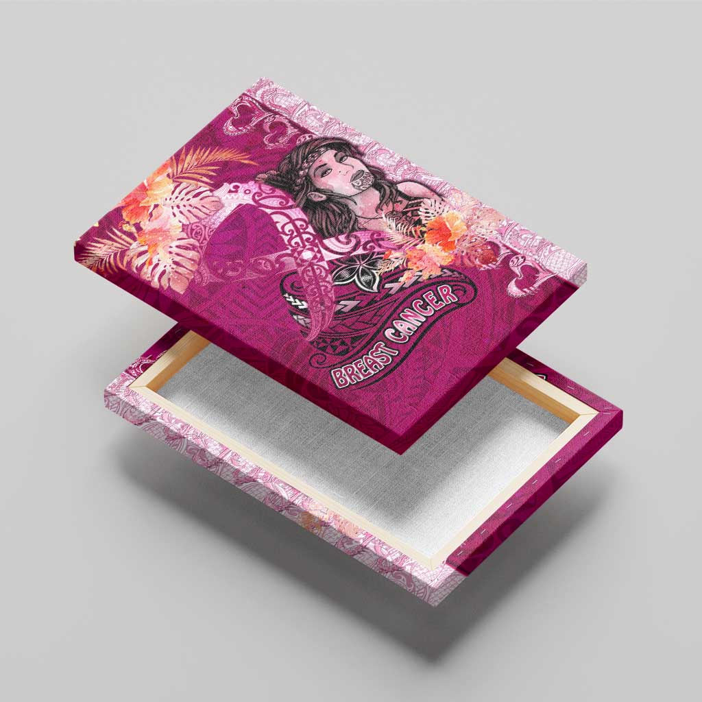 Breast Cancer New Zealand Canvas Wall Art Maori Aotearoa Girl Pink Out