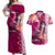 Breast Cancer New Zealand Couples Matching Off Shoulder Maxi Dress and Hawaiian Shirt Maori Aotearoa Girl Pink Out