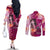 Breast Cancer New Zealand Couples Matching Off The Shoulder Long Sleeve Dress and Long Sleeve Button Shirt Maori Aotearoa Girl Pink Out