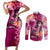Breast Cancer New Zealand Couples Matching Short Sleeve Bodycon Dress and Long Sleeve Button Shirt Maori Aotearoa Girl Pink Out