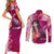 Breast Cancer New Zealand Couples Matching Short Sleeve Bodycon Dress and Long Sleeve Button Shirt Maori Aotearoa Girl Pink Out