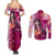 Breast Cancer New Zealand Couples Matching Summer Maxi Dress and Long Sleeve Button Shirt Maori Aotearoa Girl Pink Out
