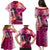 Breast Cancer New Zealand Family Matching Puletasi and Hawaiian Shirt Maori Aotearoa Girl Pink Out