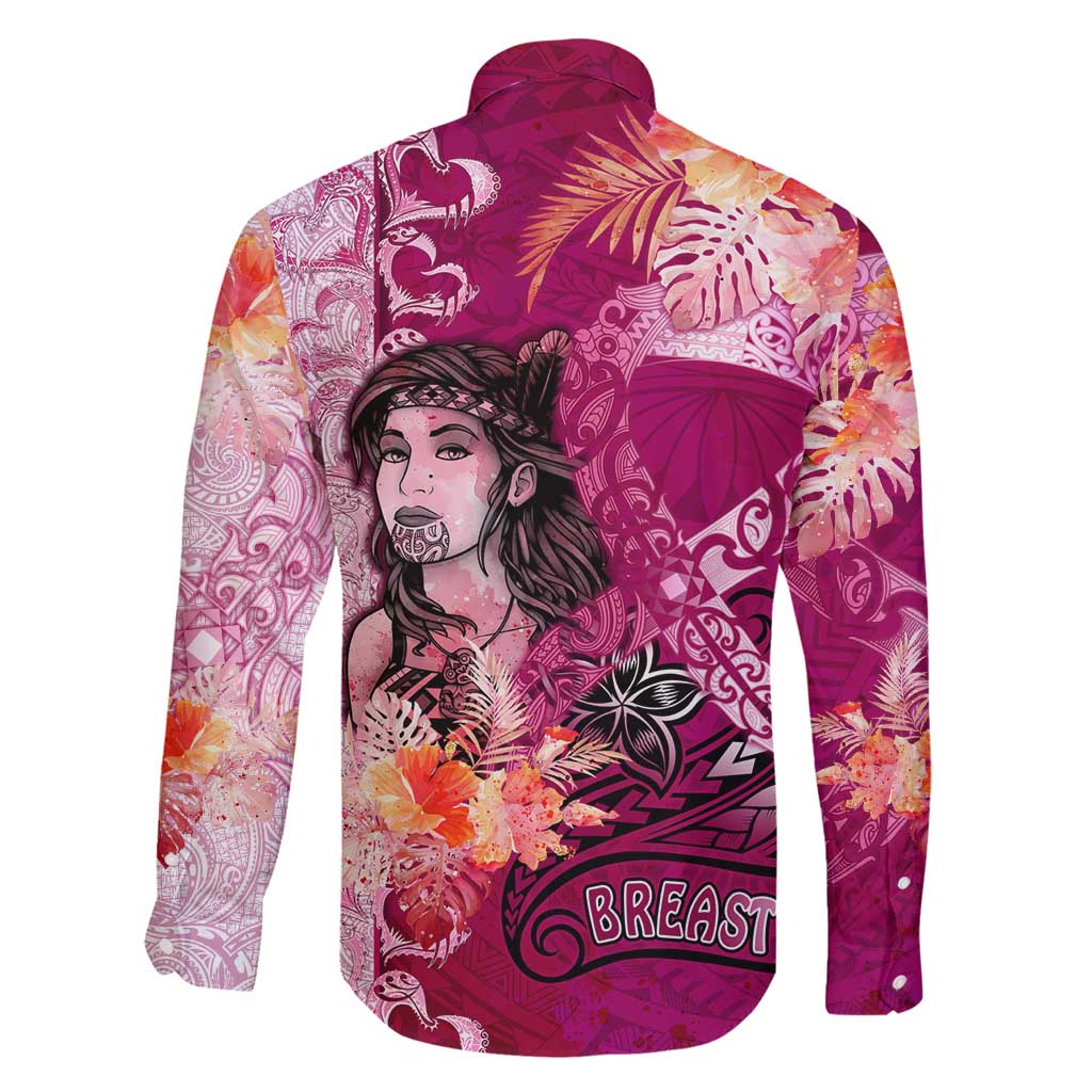 Breast Cancer New Zealand Family Matching Puletasi and Hawaiian Shirt Maori Aotearoa Girl Pink Out
