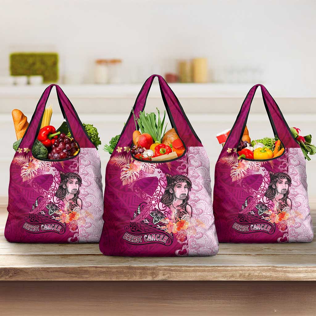 Breast Cancer New Zealand Grocery Bag Maori Aotearoa Girl Pink Out