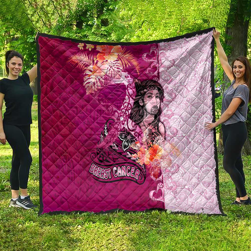 Breast Cancer New Zealand Quilt Maori Aotearoa Girl Pink Out