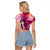 Breast Cancer New Zealand Raglan Cropped T Shirt Maori Aotearoa Girl Pink Out