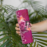Breast Cancer New Zealand Skinny Tumbler Maori Aotearoa Girl Pink Out