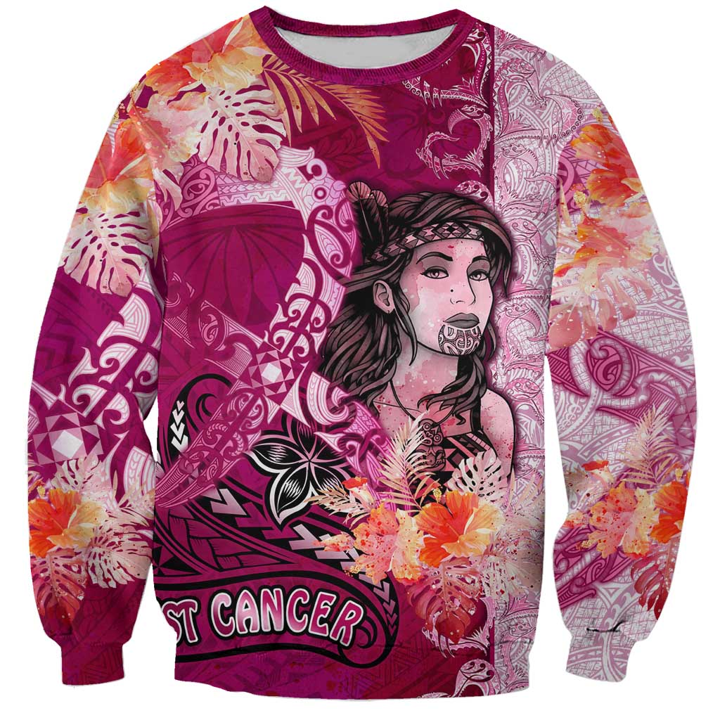 Breast Cancer New Zealand Sweatshirt Maori Aotearoa Girl Pink Out