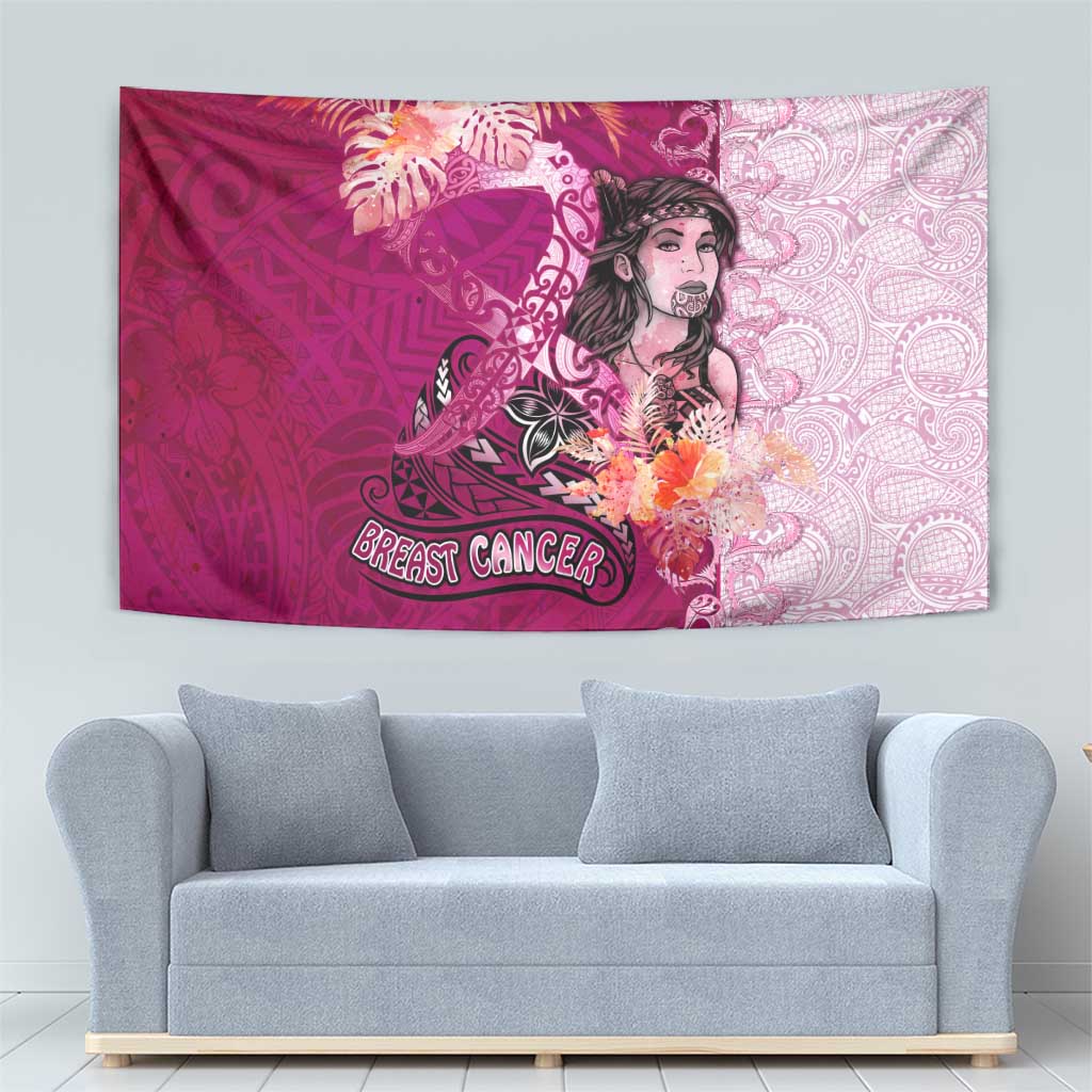 Breast Cancer New Zealand Tapestry Maori Aotearoa Girl Pink Out