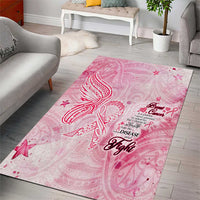Breast Cancer Awareness Month Area Rug Butterfly Polynesia Watercolor Pink