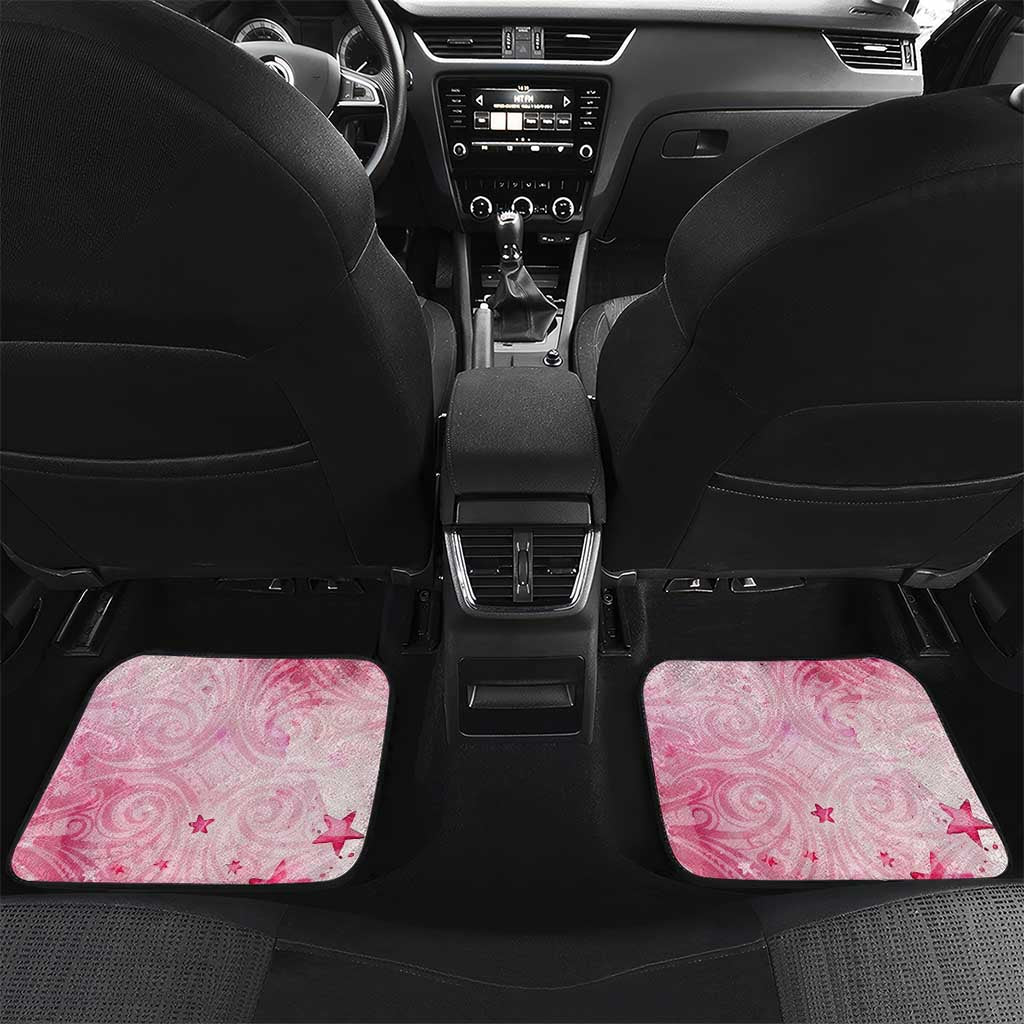 Breast Cancer Awareness Month Car Mats Butterfly Polynesia Watercolor Pink
