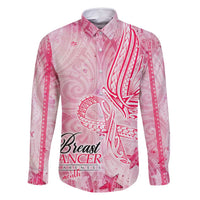 Breast Cancer Awareness Month Family Matching Tank Maxi Dress and Hawaiian Shirt Butterfly Polynesia Watercolor Pink