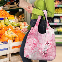 Breast Cancer Awareness Month Grocery Bag Butterfly Polynesia Watercolor Pink