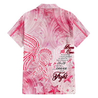 Breast Cancer Awareness Month Hawaiian Shirt Butterfly Polynesia Watercolor Pink