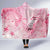 Breast Cancer Awareness Month Hooded Blanket Butterfly Polynesia Watercolor Pink