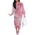 Breast Cancer Awareness Month Off The Shoulder Long Sleeve Dress Butterfly Polynesia Watercolor Pink