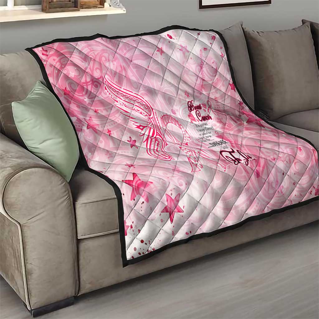 Breast Cancer Awareness Month Quilt Butterfly Polynesia Watercolor Pink