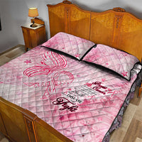 Breast Cancer Awareness Month Quilt Bed Set Butterfly Polynesia Watercolor Pink