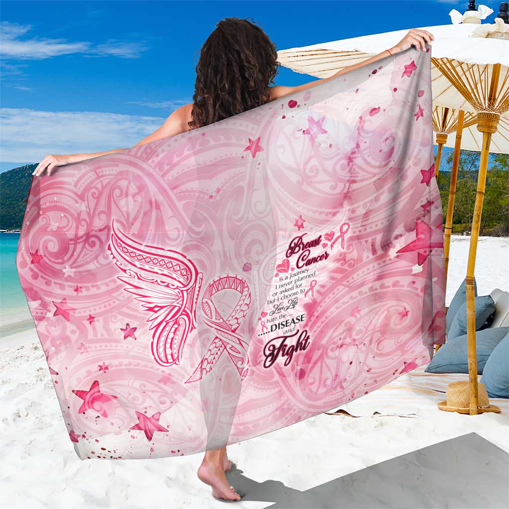 Breast Cancer Awareness Month Sarong Butterfly Polynesia Watercolor Pink DT02 One Size 44 x 66 inches Pink - Polynesian Pride