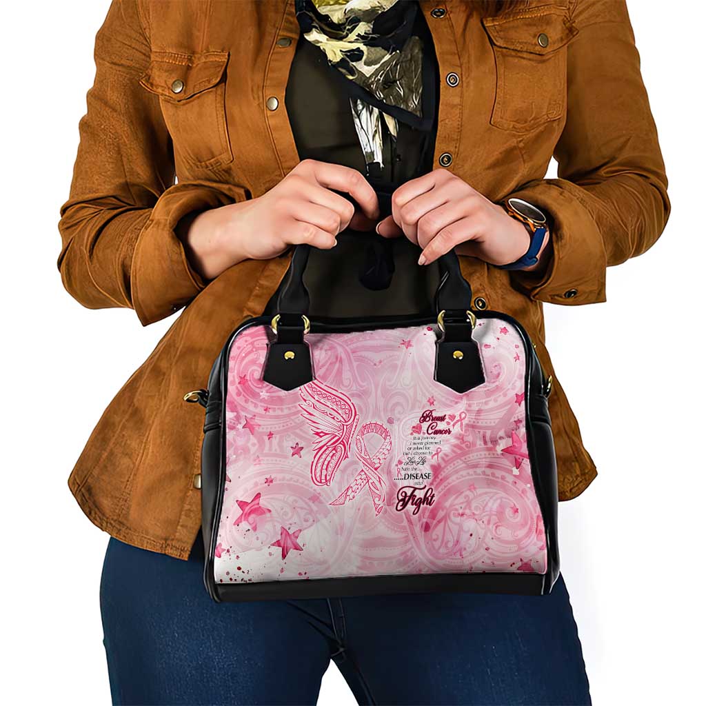 Breast Cancer Awareness Month Shoulder Handbag Butterfly Polynesia Watercolor Pink