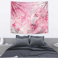 Breast Cancer Awareness Month Tapestry Butterfly Polynesia Watercolor Pink
