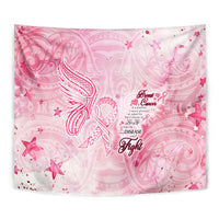 Breast Cancer Awareness Month Tapestry Butterfly Polynesia Watercolor Pink