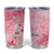 Breast Cancer Awareness Month Tumbler Cup Butterfly Polynesia Watercolor Pink