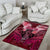 Breast Cancer Warrior Area Rug Angel Wings Polynesian Pattern