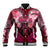 Breast Cancer Warrior Baseball Jacket Angel Wings Polynesian Pattern