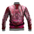 Breast Cancer Warrior Baseball Jacket Angel Wings Polynesian Pattern