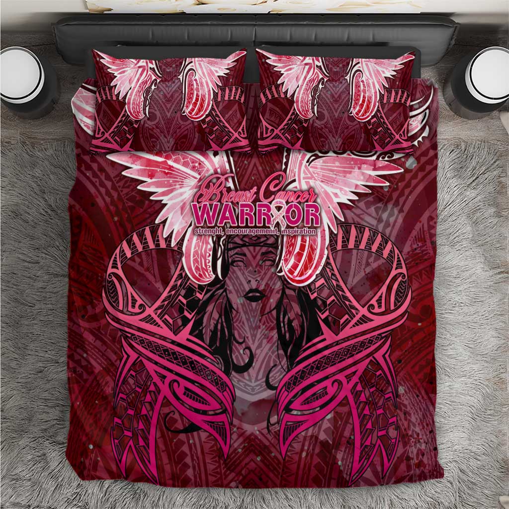 Breast Cancer Warrior Bedding Set Angel Wings Polynesian Pattern DT02 Pink - Polynesian Pride