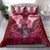 Breast Cancer Warrior Bedding Set Angel Wings Polynesian Pattern